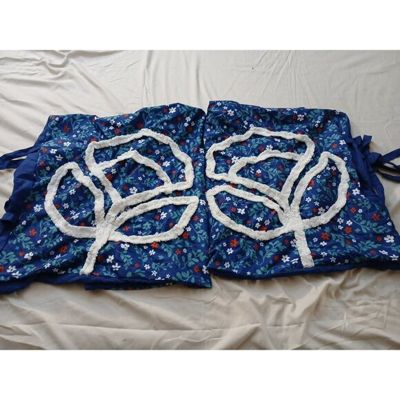 The Pioneer Woman  Pillow Shams Only Tufted Floral Blue Set Of 2 - Picture 7 of 7